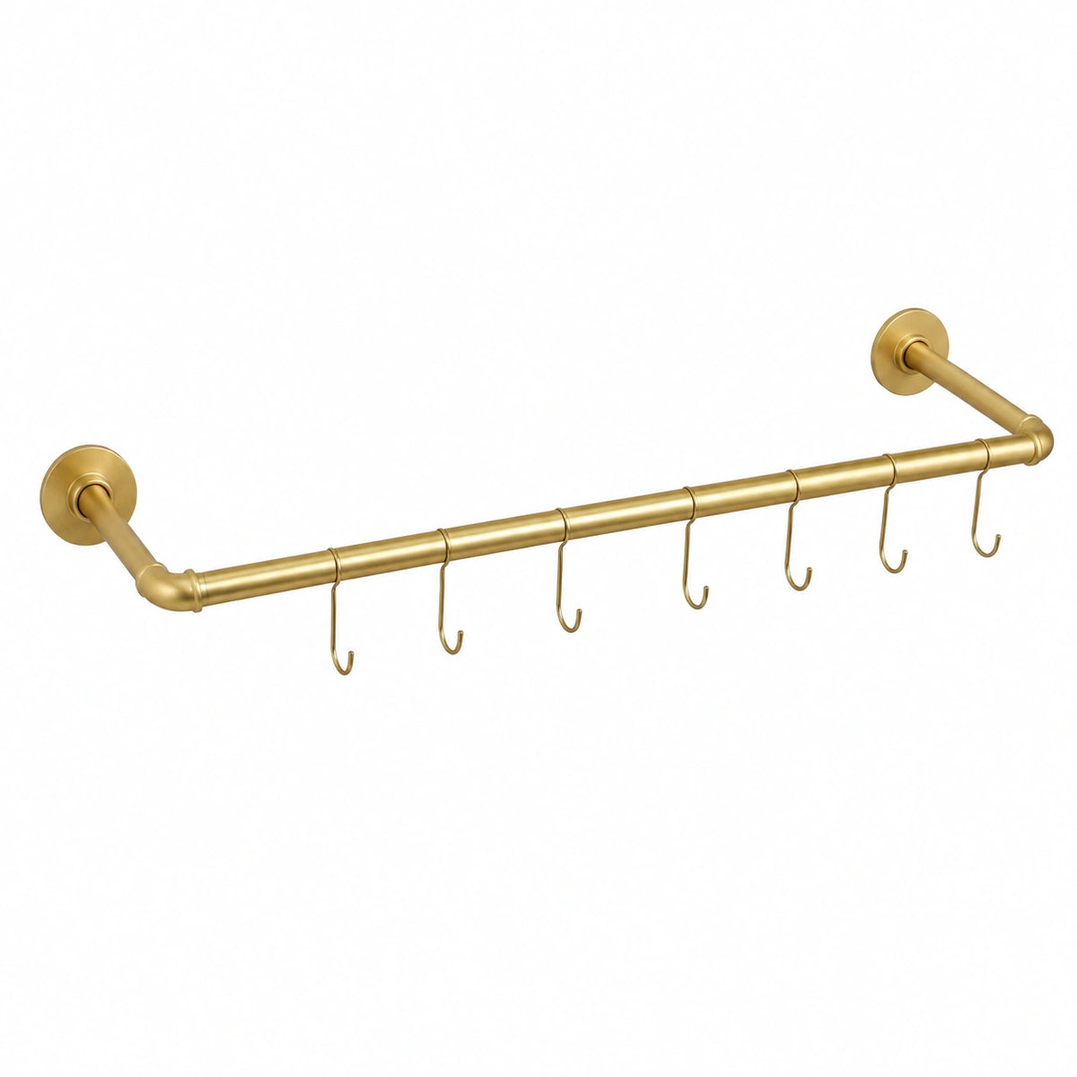 Appendiabiti da parete in metallo dorato, stile industriale, versatile per lavanderia e guardaroba, 60x25 cm