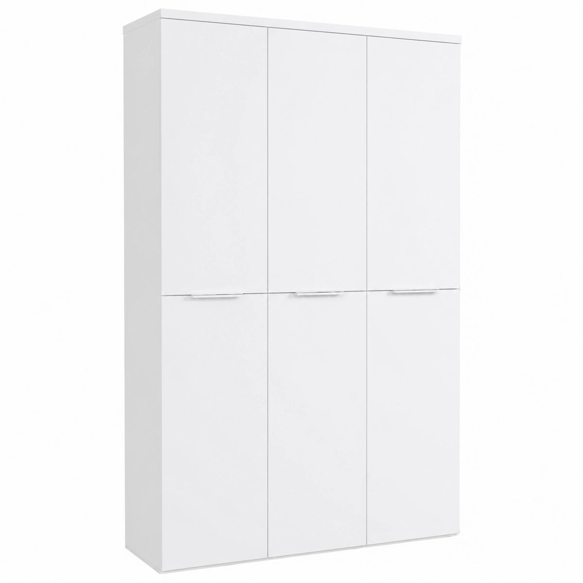 Guardaroba MUNDI a 6 Ante, Armadio Multiuso Salvaspazio, 119,8x200x35,1 cm, Bianco, Prodotto in Italia