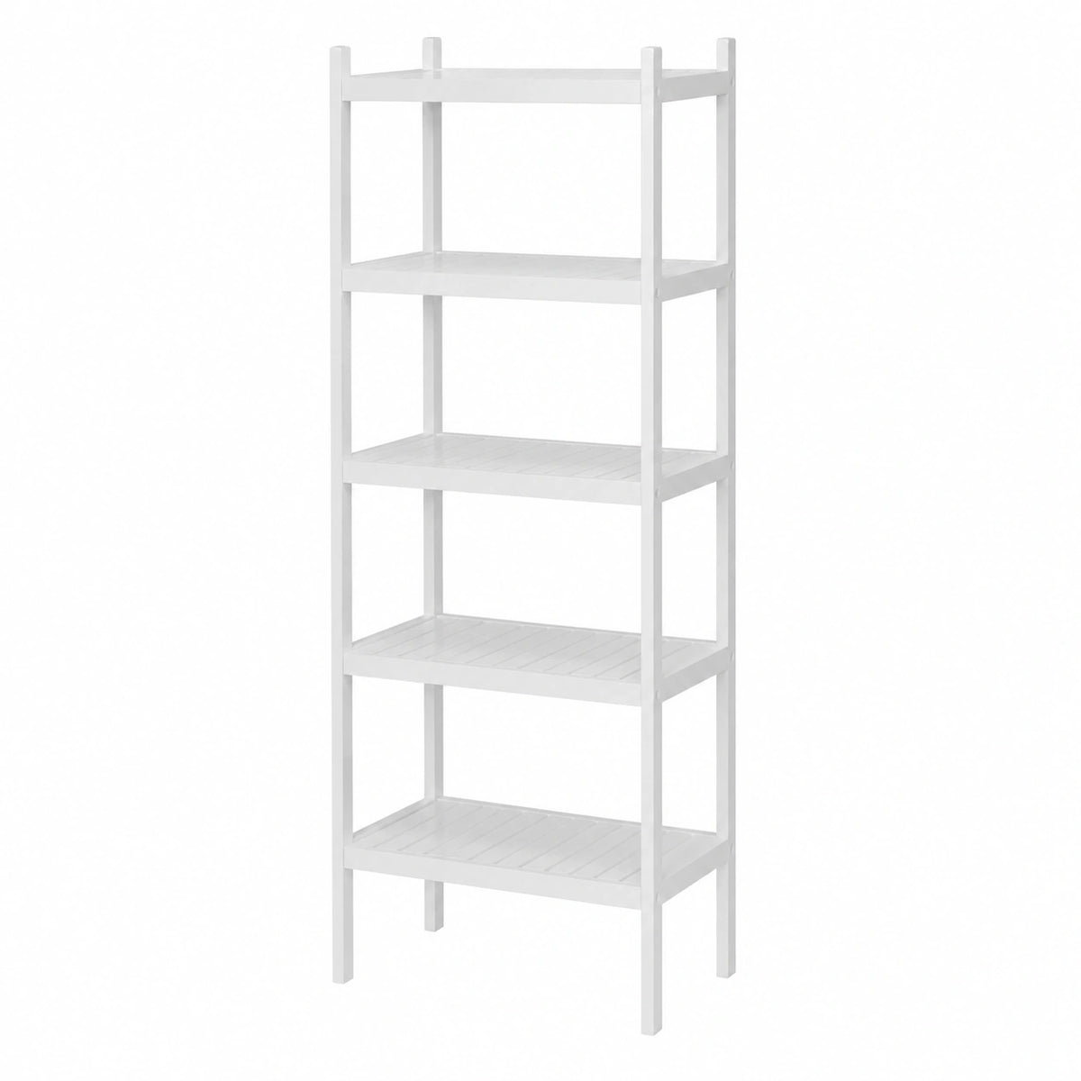 Scaffale in Bambù Bianco con 7 Ripiani Regolabili per Bagno e Cucina