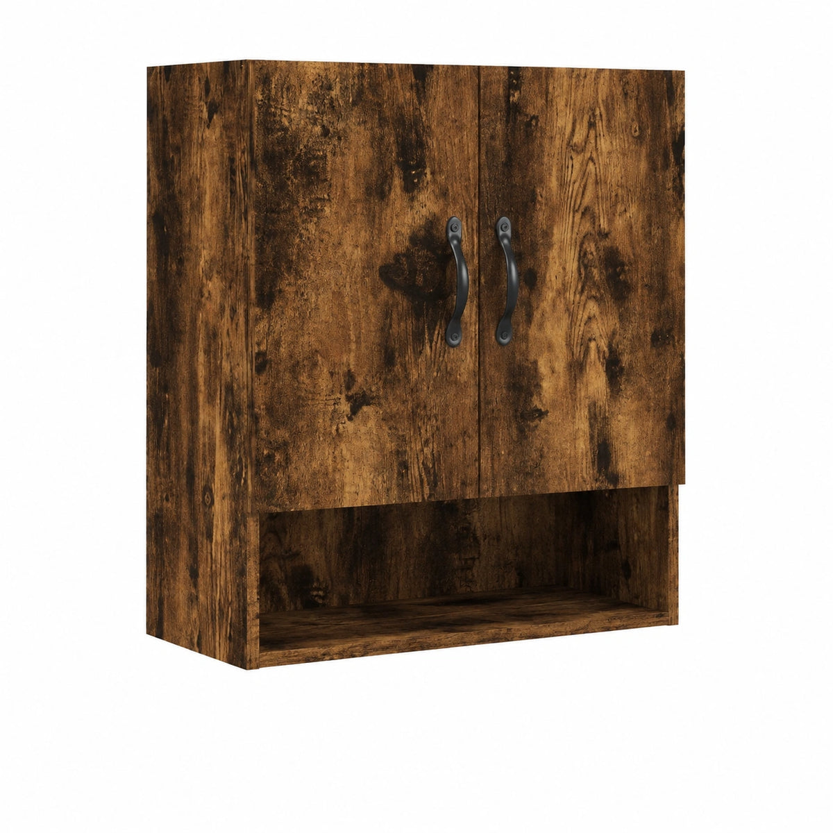 Credenza da Parete in Rovere Affumicato con Serratura e Vano Contenitore, 60x31x70 cm