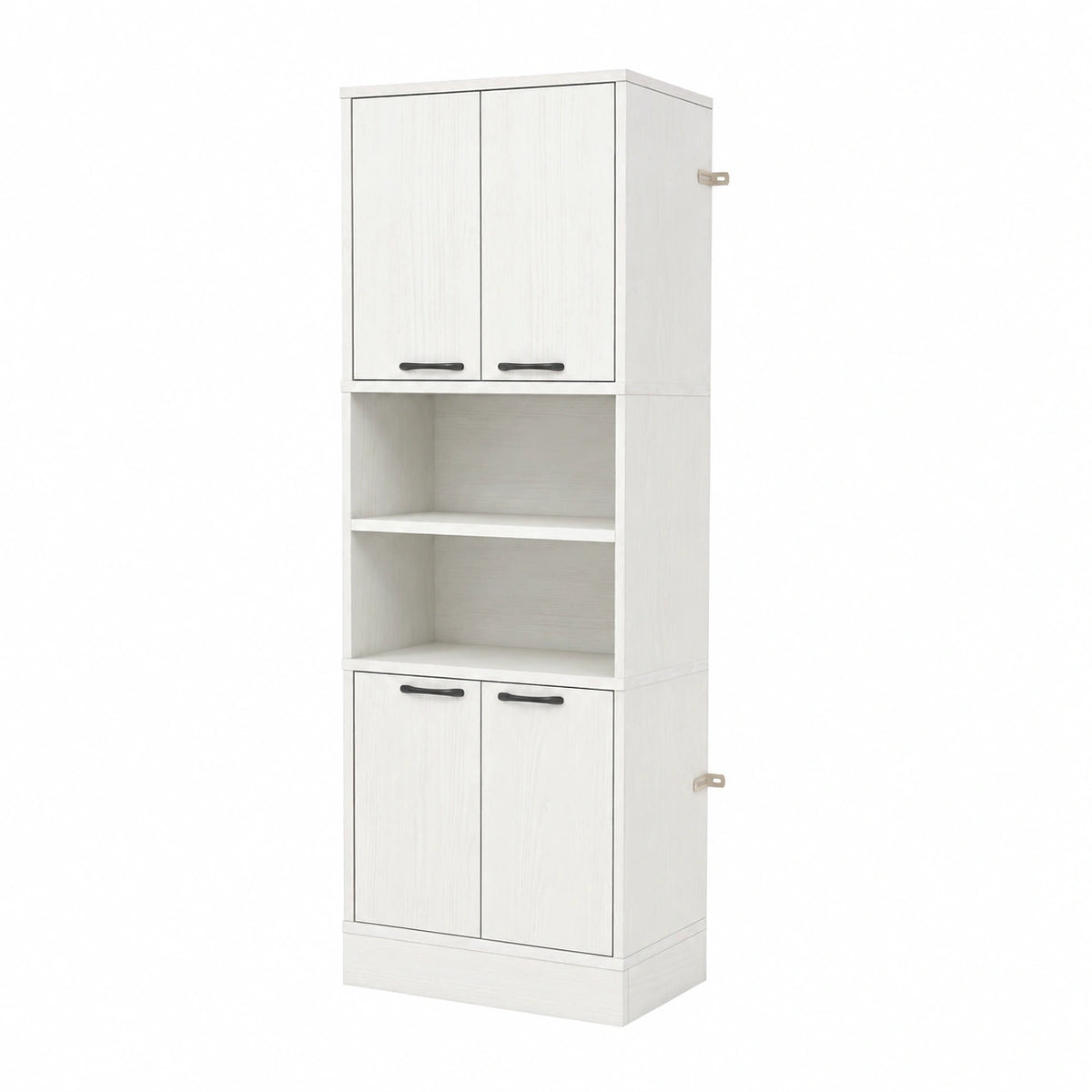 Credenza Alta da Bagno in Legno, 190cm, Armadietto Multiuso con Ante e Ripiani, Design Salvaspazio Moderno, Colore Quercia Bianca