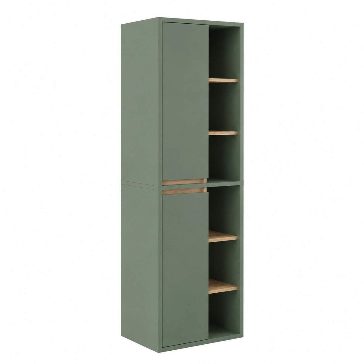 Armadio Alto Viola con Ripiani Aperti, 50x170 cm, Verde/Rovere