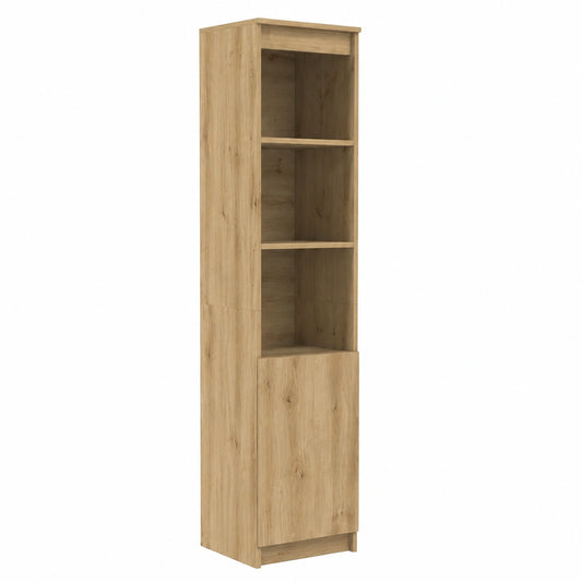 Credenza Alta in Rovere Artigianale 180 cm con Ripiani Regolabili