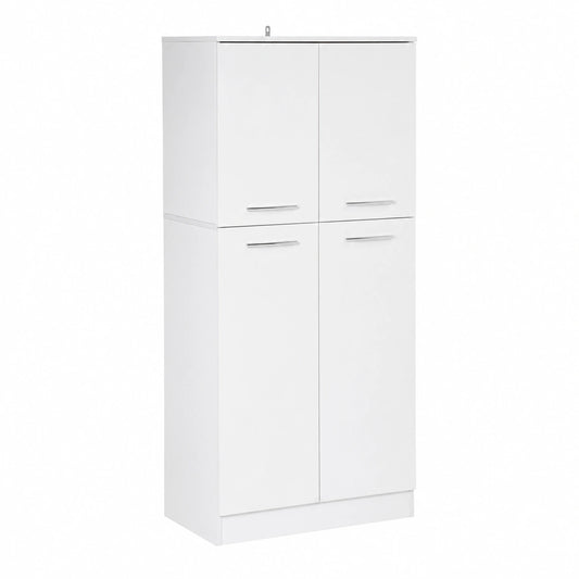 HOMCOM Mobile Credenza da Cucina con Armadietti e Ripiani Regolabili, per Sala da Pranzo e Soggiorno, 59x31x155 cm, Bianco