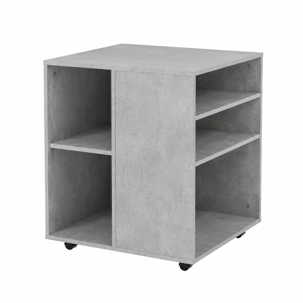 Armadio multifunzione su ruote in legno grigio cemento, 60x53x72 cm