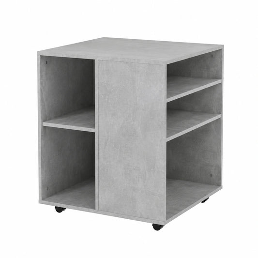 Armadio multifunzione su ruote in legno grigio cemento, 60x53x72 cm