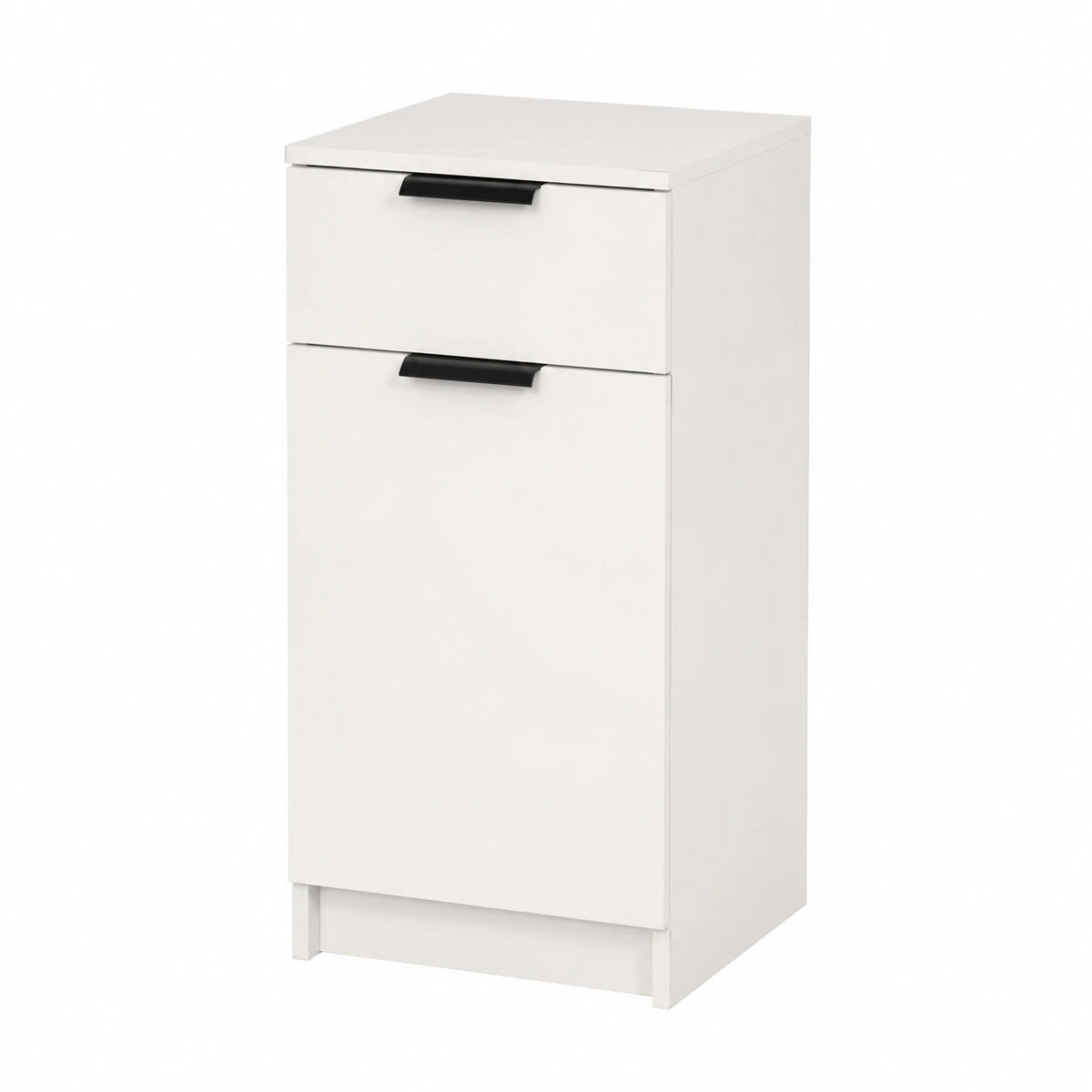 Credenza da ufficio in legno bianco con cassetto e ripiani 33,5x50x75 cm