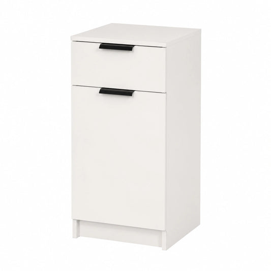 Credenza da ufficio in legno bianco con cassetto e ripiani 33,5x50x75 cm