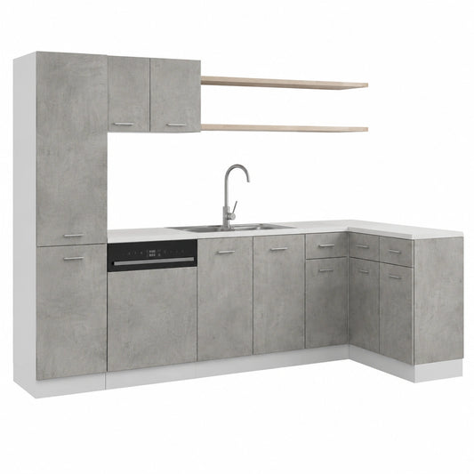 Armadio Sottolavello Lyon Compatto in Legno Grigio Cemento 80x46x81,5 cm, Moderno e Versatile