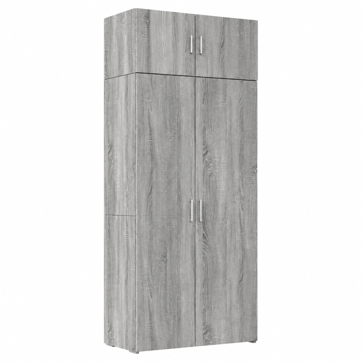 Armadio multiuso alto grigio Sonoma, 80x42,5x225 cm, 6 scomparti, per bagno, soggiorno, ufficio e cucina