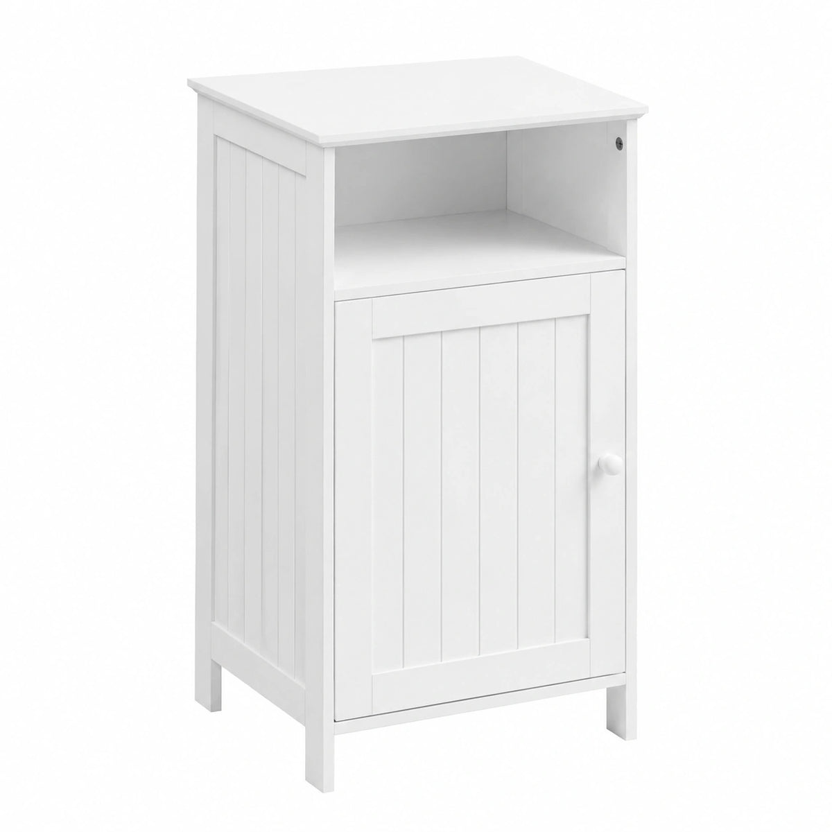 COSTWAY Mobile Bagno Salvaspazio con Ante e Mensola Regolabile, Armadietto Multiuso in Legno 40x30x70cm, Bianco
