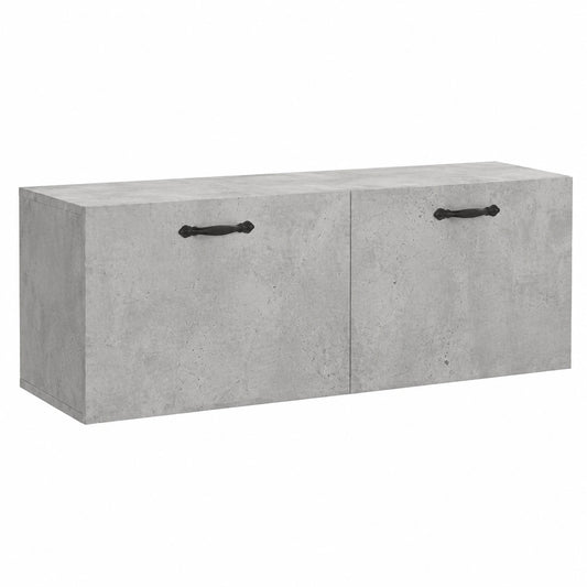 Armadio a Muro Grigio Cemento con Serratura, 100x36,5x35 cm, Ideale per Ufficio e Garage
