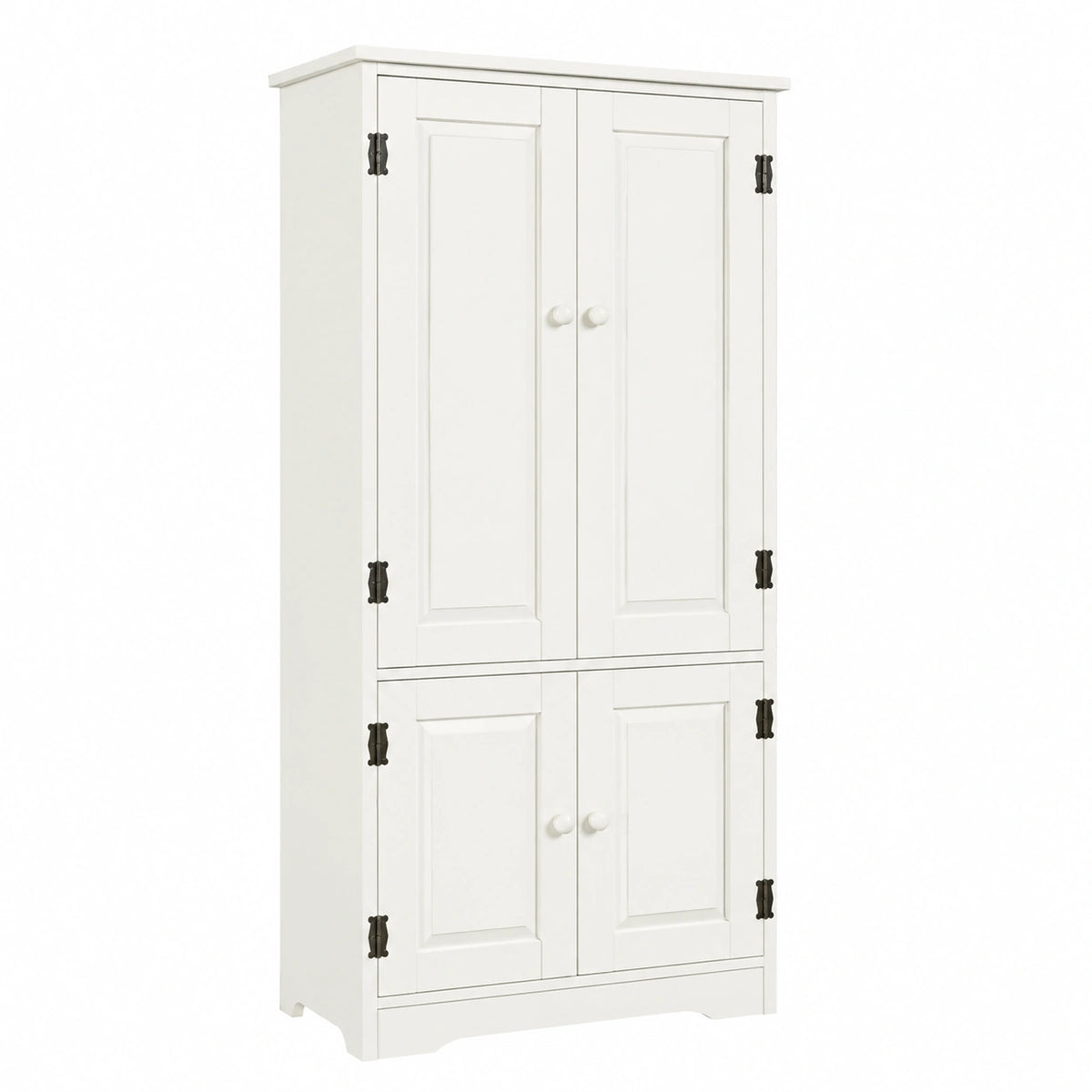 Armadio Mobile Multiuso in Legno con 4 Ripiani, Bianco e Nero, 59x32x123 cm
