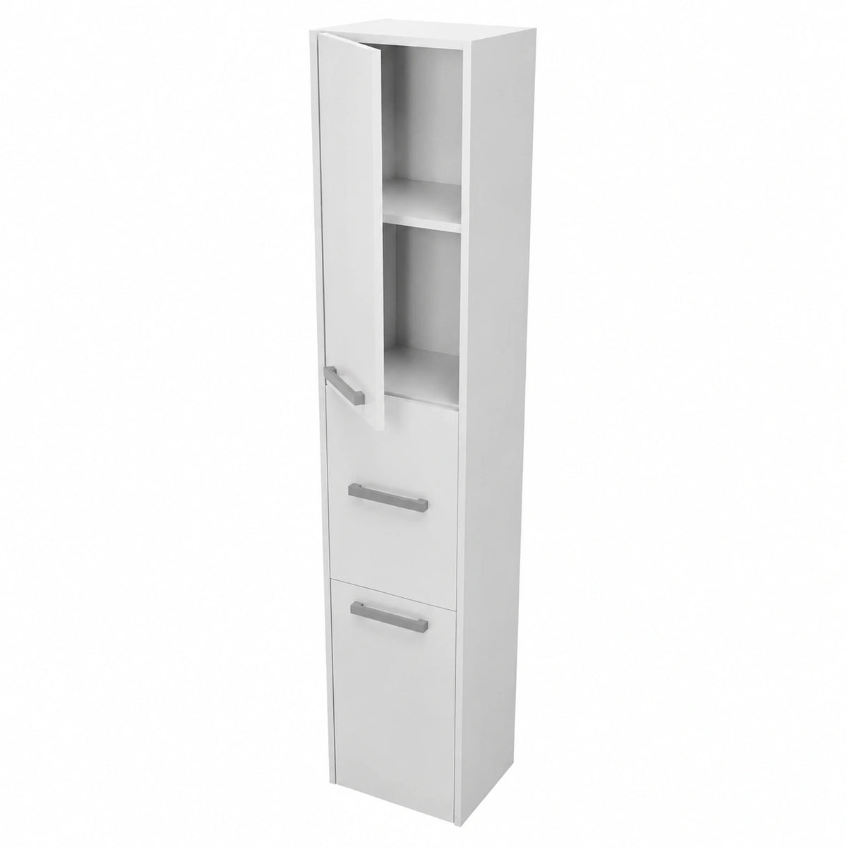 Colonna Bagno Salvaspazio Bianca 30x30x170 cm con Ripiani Portatutto