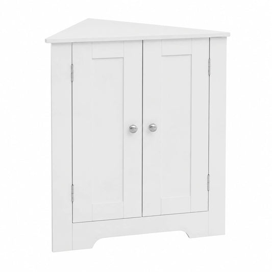 Baroni Home Armadietto Angolare Bianco a 2 Ante con Scomparti Interni e Chiusura Magnetica