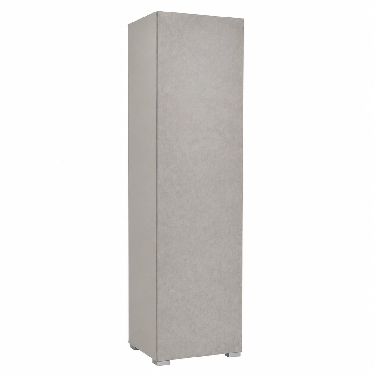 Yellowshop - Armadio Salvaspazio con 7 Ripiani Regolabili per Cucina, Bagno o Lavanderia - 1 Anta, Made in Italy, Bianco/Cemento
