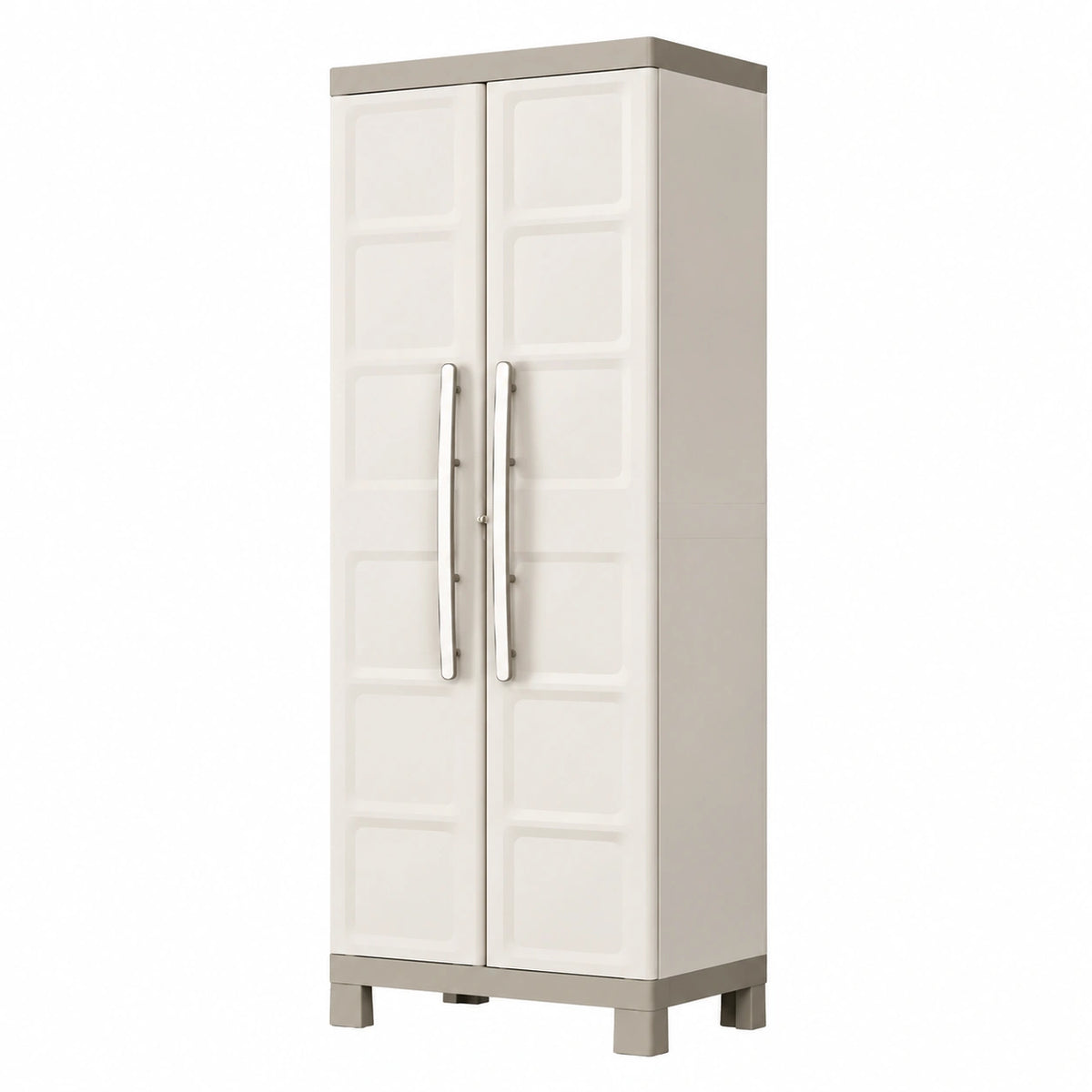 Keter Armadio Multifunzione con Ripiani Regolabili e Vaschette, Beige/Tortora, 65x45x182 cm