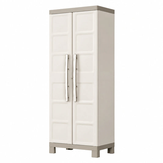 Keter Armadio Multifunzione con Ripiani Regolabili e Vaschette, Beige/Tortora, 65x45x182 cm